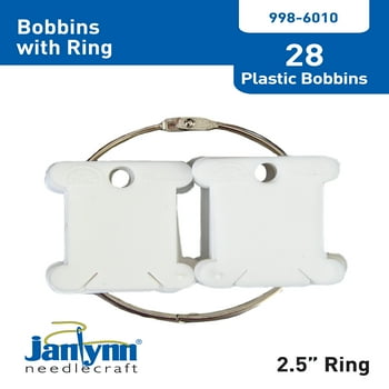 Janlynn  Plastic Floss Bobbins with Metal Ring