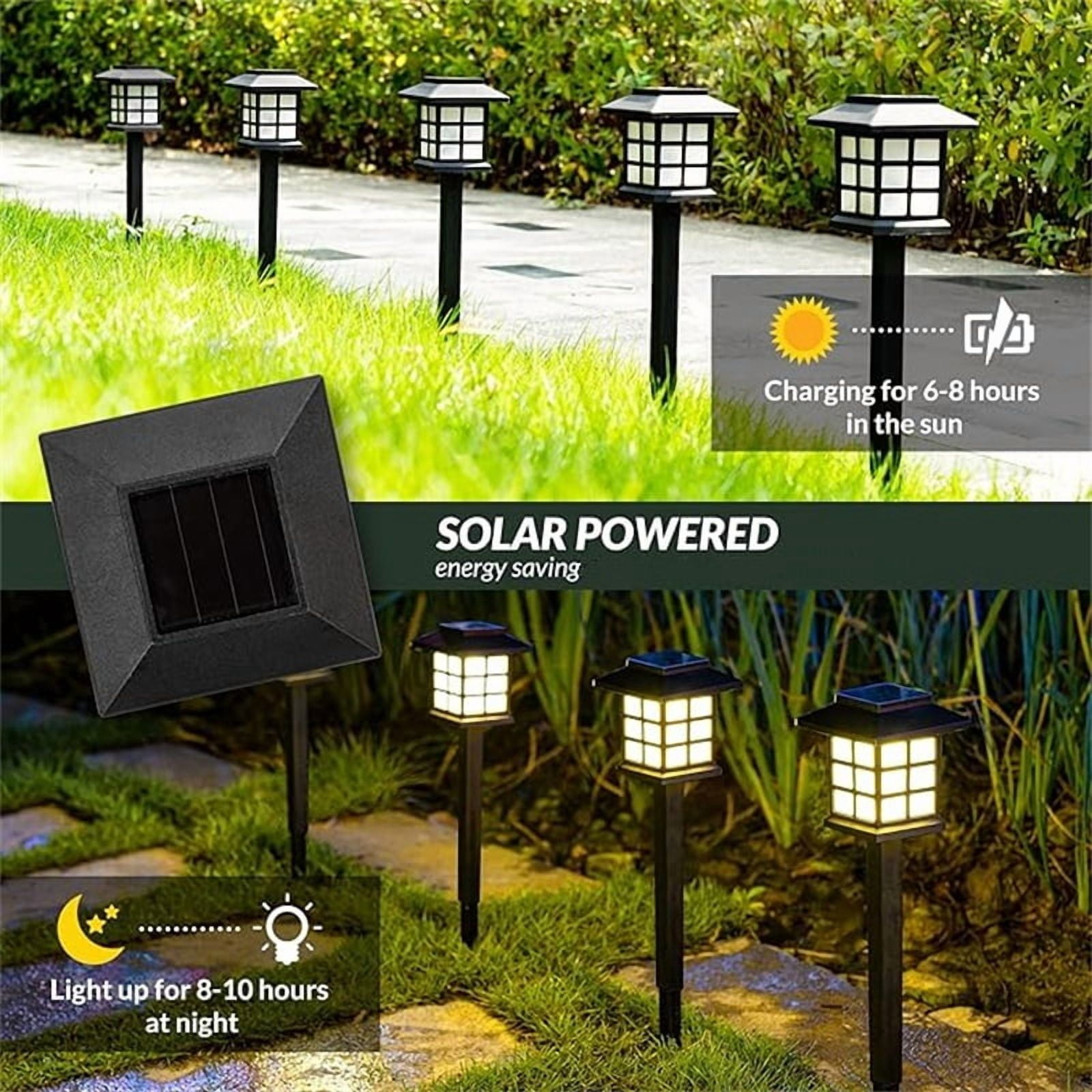 24-piece solar outdoor light, IP44 waterproof sidewalk light, LED landscape lighting garden light, suitable for sidewalks, driveways, courtyards and lawns - outdoor fairy gardens and solar garden