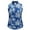 Kalvin Blue/White, variant on Monterey Club Women's Chalk Floral Print Contrast Sleeveless Golf Polo Shirt #2497