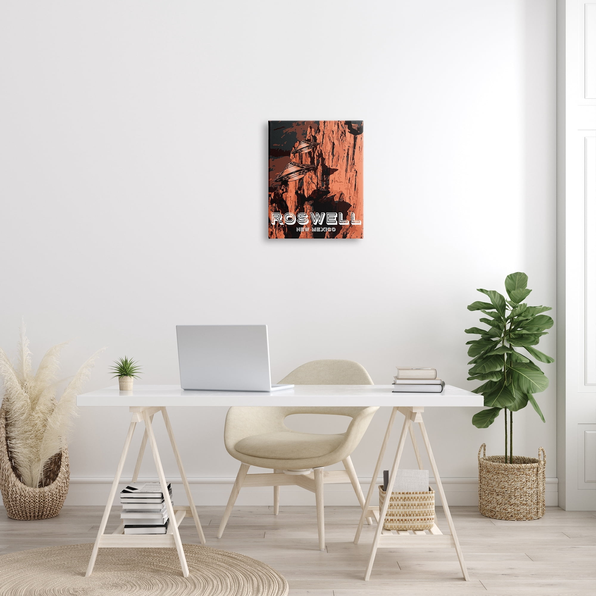 Stupell Industries Roswell New Mexico Desert UFOs Travel & Places Painting Gallery Wrapped Canvas Print Wall Art