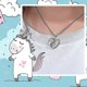 thumbnail image 3 of Collar de amor con alas de ángel y corazón palpitante, colgante de cadena para clavícula (platino, oro [diamante blanco]) --- Código de producto 39477, 3 of 5