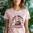 thumbnail image 5 of Women's Graphic T-Shirt Stay Salty Cowgirl Western Christian Tee – White, Short Sleeve, White, Size S, 5 of 6