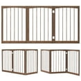 thumbnail image 5 of Pefilos 17.5" Freestanding Pet Dog Gate for House Doorway Stairs Indoor Wooden Dog Fence 3 Panels Foldable, Beige, 5 of 8
