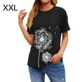 thumbnail image 1 of Camiseta Cuello Redondo Estampado Mujer Tops Poliéster Manga corta Paño de verano, Negro, XXL Advancent AP002414-05, 1 of 7