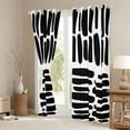 thumbnail image 3 of Manfei Abstract Geometric Lines Black Out Curtains,Vintage Striped Curtains Pack of 2 (42x63 Each),White Black Bedroom Curtains For Teens,Breathable Home Decor, 3 of 6