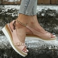 thumbnail image 4 of Modisza Women's Espadrille Sandals Low Wedge Buckles Slingback Slip on Summer Shoes Open Toe Casual Arch Support Slides Pink 6.5, 4 of 7