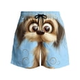 thumbnail image 6 of BRGZLK Mens Beach Shorts Summer Drawstring Waist Funny Cute Expression Of Puppy Print Summer Swim Trunks Novelty Beachwear Sports Vacation Shorts with Pockets, 6 of 6