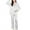 White, variant on FRSASU Women Pants Home Wear Pajamas Women Pants Two-Piece Suit Long Sleeve Pants Pajama Set Homewear White 10(XL)