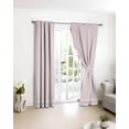 thumbnail image 3 of Farmhouse Pink White Striped Blackout Curtains for Bedroom/Living Room, Thermal Insulated Kitchen Curtains, Modern Stripes Grommet Darkening Window Treatment Drapes 42"x63"x2, 3 of 8