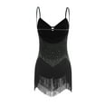 thumbnail image 4 of Jizyo Robe de Danse Latine Salsa pour Femmes Bretelles Spaghetti Robe de Danse Costume de Danse de Salon Noir m, 4 of 7