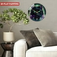 thumbnail image 5 of Round Glass Wall Clock,  Neon Purple Black Cat Hallo-ween Round Metal  Glass Wall Clock for Homes, Bars, Offices, Man Caves, Garages, And Living Rooms. Also Makes A Great Gift., 5 of 8