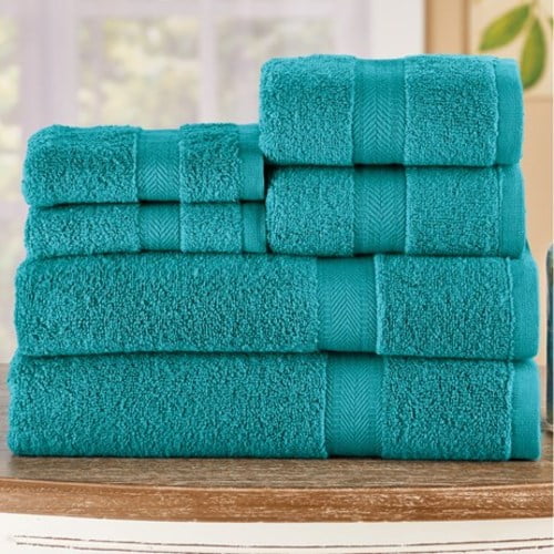 Zero Twist Bath Towel Set Set of 6Teal