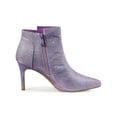 thumbnail image 3 of BLISSFUL STEP Women's Stiletto Heels Glitter Pointed Toe Ankle Boots Zipper Booties Purple Blue 8, 3 of 8