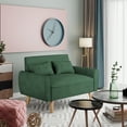 thumbnail image 4 of Walsunny 49" Loveseat Sofa Couch, 2-Seat Fabric Upholstered Sofa with 2 Removable Pillows, Modern Loveseat Couch, Wood Leg, Green, 4 of 10