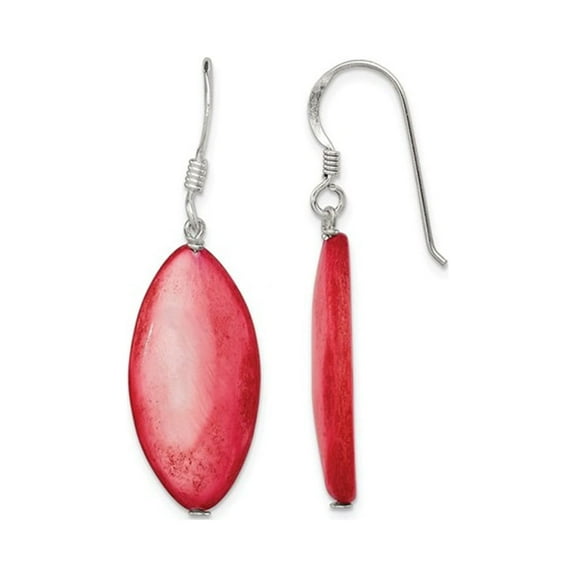 Pink Mother of Pearl Earrings in Sterling Silver