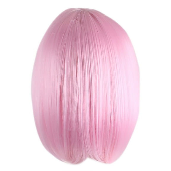 Dengmore Pink Cosplay Natural Party Wig Short Full Hair Fashion Synthetic Wig