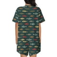 thumbnail image 3 of Lsque River Freshwater Fish Women's Short-Sleeved Pajama Set - 2 Piece Soft and Lightweight Sleepwear Set-Large, 3 of 9