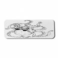 thumbnail image 1 of Octopus Computer Mouse Pad, Hipster Octopus Tattoo Style Artwork Undersea Creature Monster Cartoon Print Art, Rectangle Non-Slip Rubber Mousepad Large, 31" x 12", White Black, by Ambesonne, 1 of 2