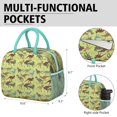 thumbnail image 6 of Womens LightGreen Cartoon Dinosaurs Prehistoric Pattern Lunch Box for Work,Insulated Lunch Bag for Women,Loncheras Para Mujer,Leakproof Adult Lunch Bag for Work,Beach,Travel,Picnic,Camping, 6 of 7
