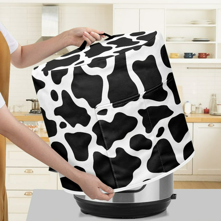 Xoenoiee Cow Spot Print Pressure Cooker Cover 6 qt,Air Fryer Cover Dust  Cover,Round Protective Cover Bag with Pocket Durable Kitchen Appliance Dust