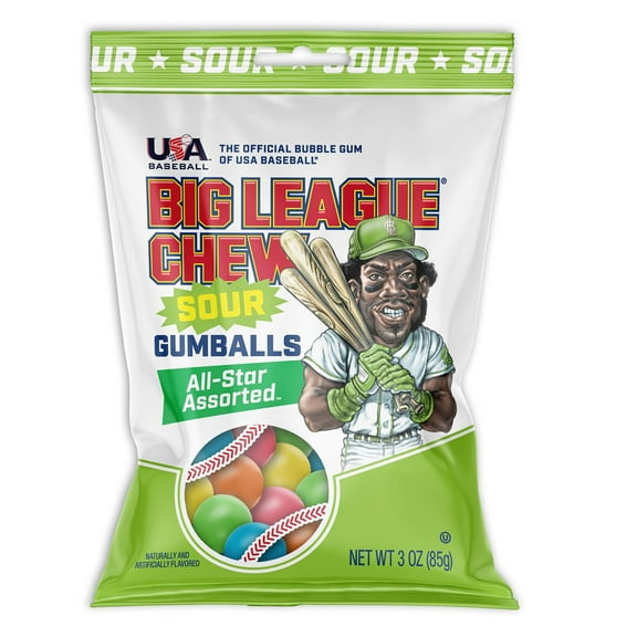 Big League Chew Sour Gumballs Assorted 3oz Bag