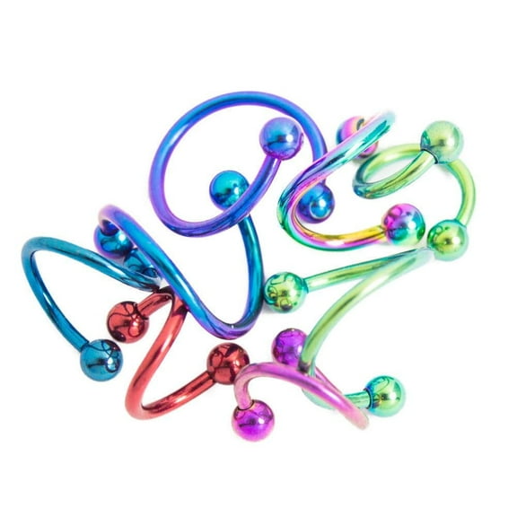 Lot Twister Spiral Rings Mix Sizes 16g Cartilage,Nipple,Nose,Lip 8pc