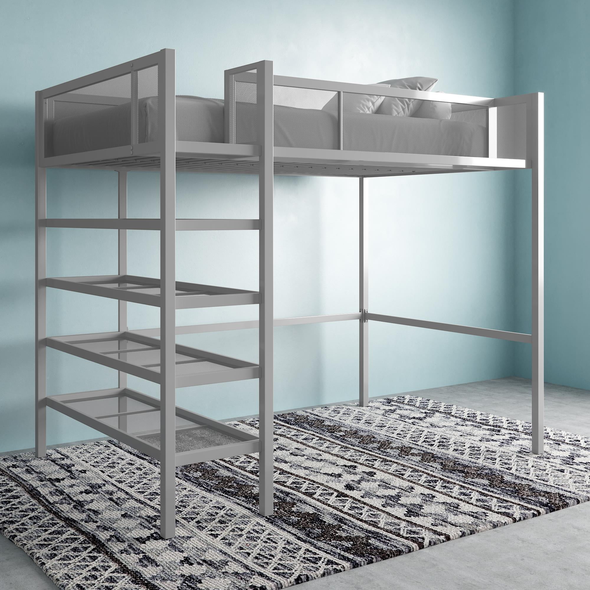 Mainstays Metal Storage Loft Bed With, Mainstays Twin Over Twin Convertible Metal Bunk Bed