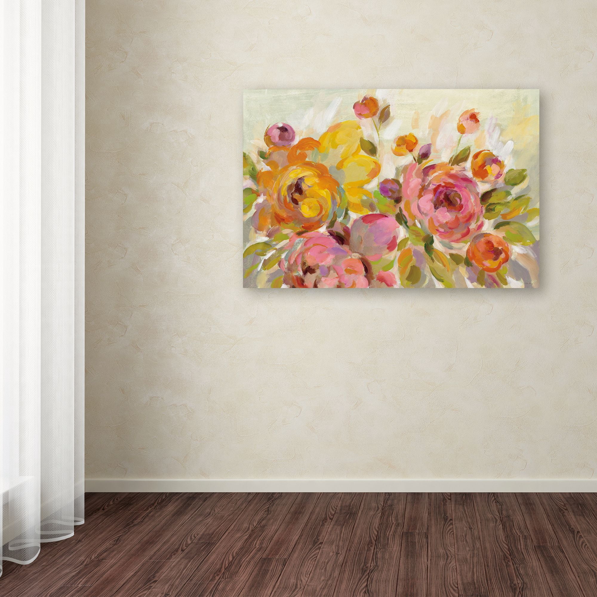 Trademark Fine Art 'Brushy Peonies' Canvas Art by Silvia Vassileva