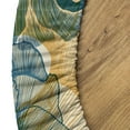 thumbnail image 5 of Ambesonne Floral Fitted Round Tablecloth, Linear Abstract Flowers Art, 56"- 60" Diameter, Pale Orange and Fern Green, 5 of 5
