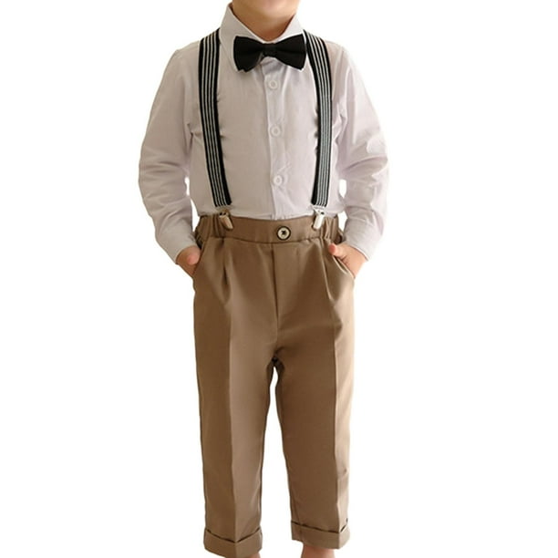 Traje de caballero para ninos traje Formal pantalones con tirantes traje Formal para ninos ropa de nino para fiesta coctel fotografia 120 Bodega Aurrera en linea