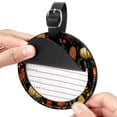 thumbnail image 2 of Hanksgiving Corn 2Pcs PU Leather Round Luggage Tags with Privacy Cover and Name ID Tag for Suitcase, Handbags, Backpacks, School Bags, 2 of 6