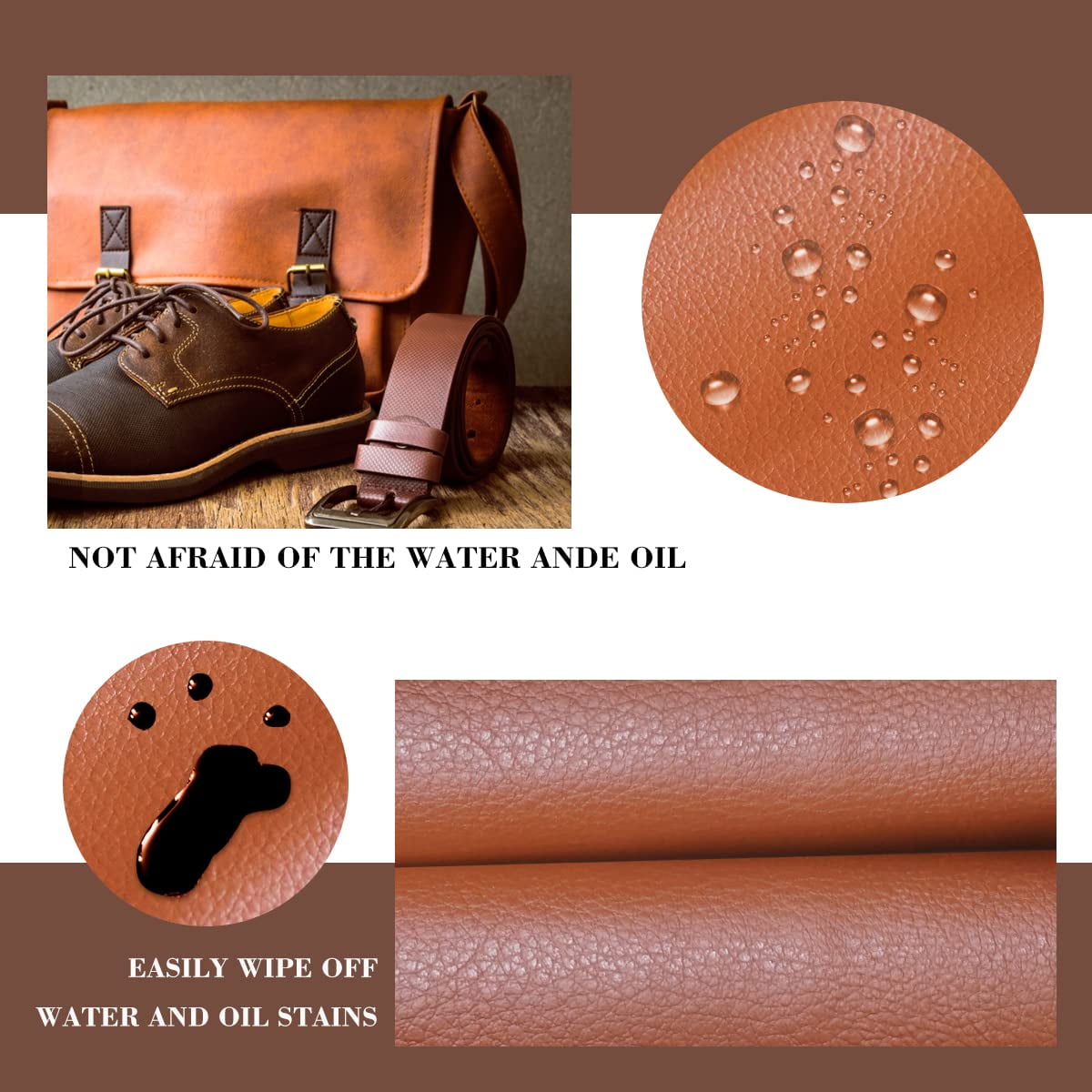 Leather Repair Patch, 16X119 inch Self Adhesive Leather Repair Waterproof,DIY Large Leather Repair Tape for Couches, Furniture, Car Seats, Cabinets, Wall, Handbags (16X98 inch, Dark Brown)