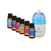 GuruNanda Honeycomb Aromatherapy Essential Oil Diffuser & Top 6 Essential Oil Blends Pack
