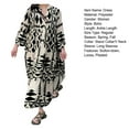 thumbnail image 7 of Fall Spring Women Dress Stand Collar Color Matching Printed Bohemian Single-breasted Pleated Patchwork A-line Loose Maxi Dress, 7 of 7