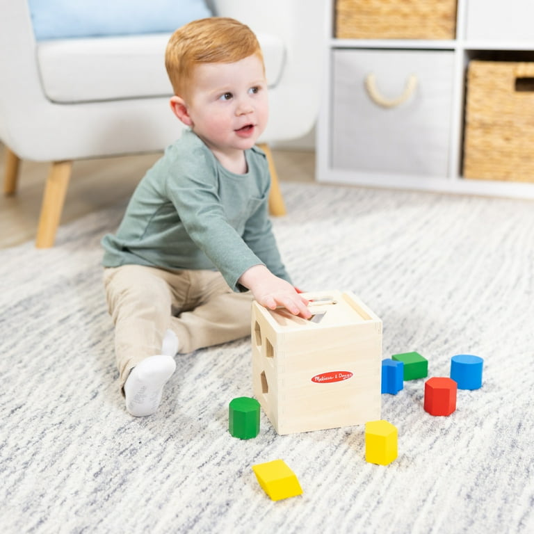 Melissa & doug shape sorting cube classic wooden toy on sale