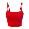 thumbnail image 3 of FashionMille Women Basic Casual Yoga Workout Adjustable Spaghetti Strap Cami Crop Top Shirt, 3 of 5