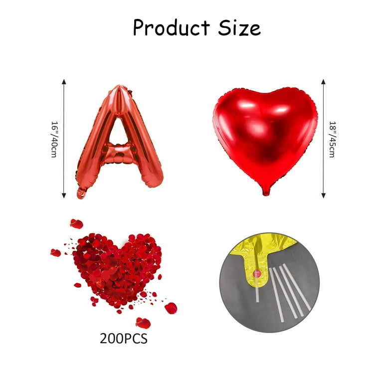 QUIERES SER MI NOVIA - 16'' Will You Be My Girlfriend Balloons Spanish with 200pcs Artificial Rose Petals for Valentines Day Decorations (Quieres Ser Mi Novia Balloons Red) NY2