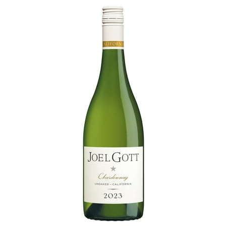 Joel Gott California Unoaked Chardonnay White Wine, 750 ml Glass Bottle, 13.9% ABV