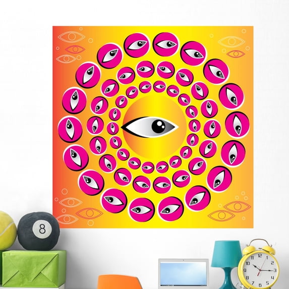 Hypnotic Eye Wall Mural by Wallmonkeys Peel and Stick Graphic (48 in H x 48 in W) WM34693