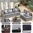 thumbnail image 6 of Outdoor Sectional Replacement Cushion Set, 14 Pcs Waterproof Patio Sofa Cushions 4" Foam High-Density Couch Cushion for 6-Seat Sectional Rattan Conversation Sets(Liner&Cover) (Black and white), 6 of 7