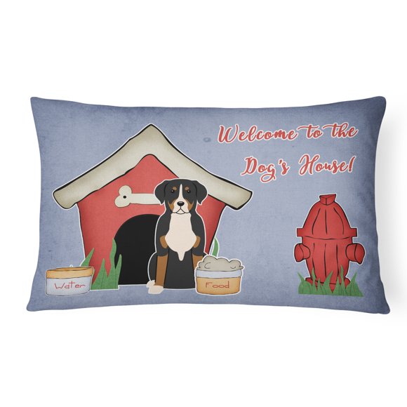 Carolines Treasures BB2791PW1216 Dog House Collection Greater Swiss Mountain Dog Canvas Fabric Decorative Pillow