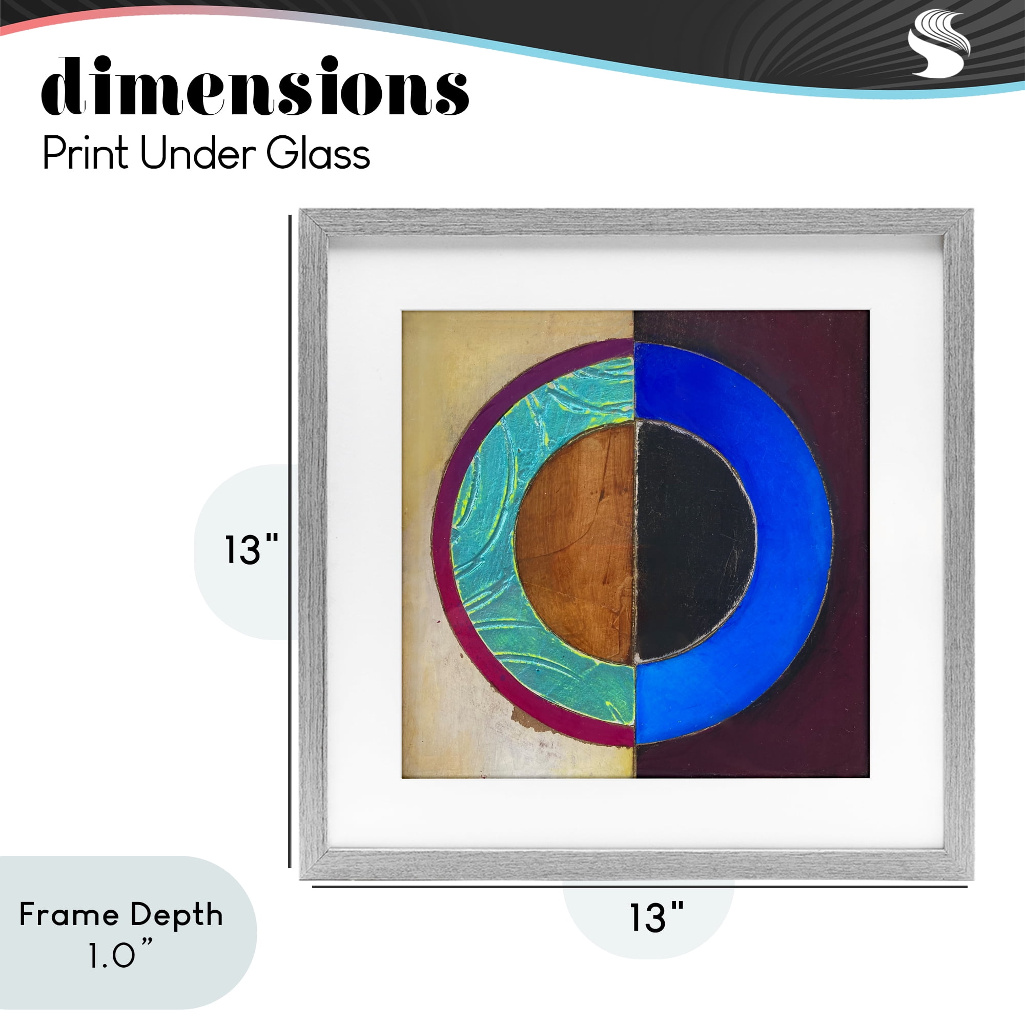 Stupell Industries Nautical Split Circle Gray Framed Print Under Glass, design by Matthew Finger