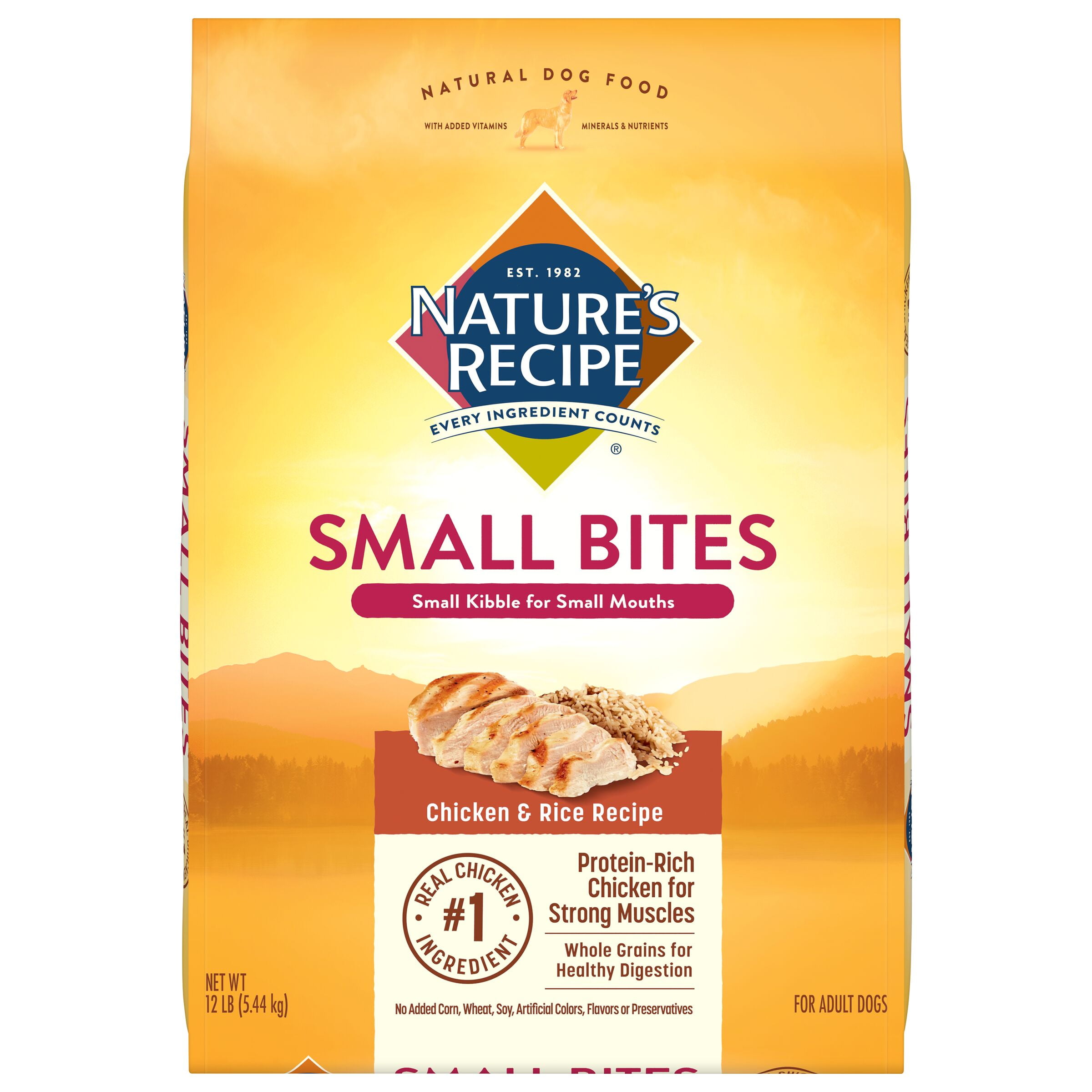 Nature′s Recipe Small Breed Dry Dog Food, Small Bites Chicken, Barley & Brown Rice Recipe, 12 lb