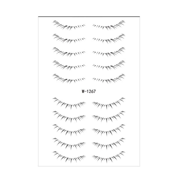 Pegatinas para Pestañas Inferiores, Parche de Tiras de Extensión de Pestañas, Herramienta de Maquillaje Realista 3D DIY, Pestañas Postizas para Cospla Estilo J