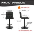 thumbnail image 3 of Set of 2 PU Leather Bar Stools with Large 41.5cm Base, Swivel Counter Height Barstools with Back and Footrest, Height Adjustable Armless Kitchen Island Stool Dining Chair, 3 of 9
