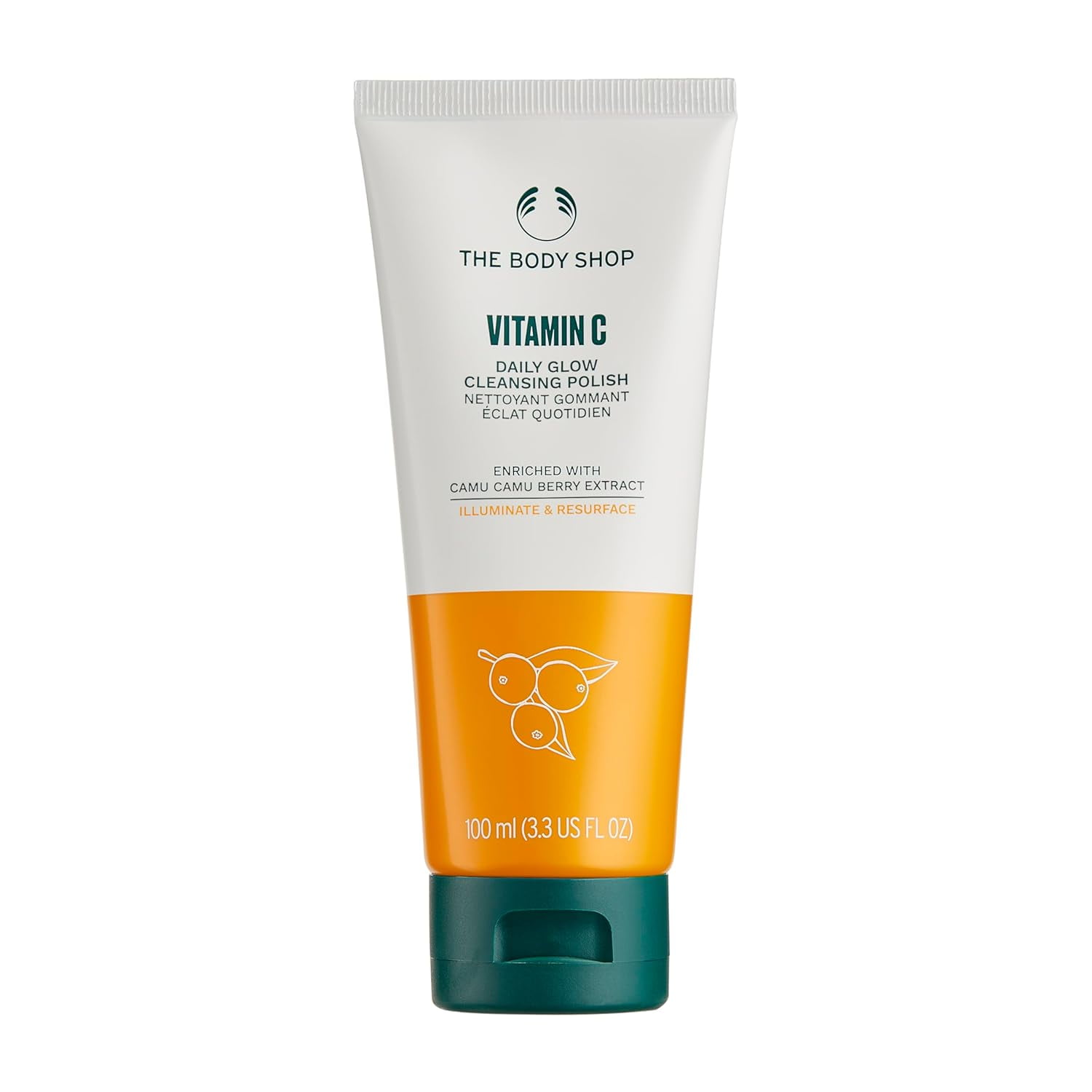 The Body Shop Vitamin C Face Cleanser & Daily Exfoliating Polish | Brightening Facial Wash for All Skin Types, 100ML