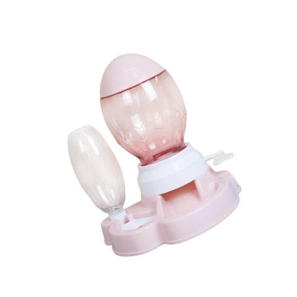 Ensemble d'Abreuvoir pour Chat, Distributeur de Nourriture à Gravité Sans Déversement, Réservoir d'Alimentation Lent, Distributeur de Réservoir, Station d'Alimentation avec Arrosoir, Rose
