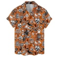 thumbnail image 4 of Halloween Hawaiian Shirt for Men Orange Ghost Pumpkin Skull Skeleton Shirt Black Cat Halloween Shirt, 4 of 7