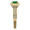 thumbnail image 3 of 2.7ct round cut green emerald 14k yellow gold halo Bridal Wedding Engagement Promise Anniversary Ring for Women size 10.25, 3 of 7