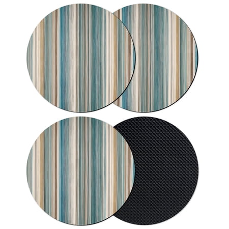 Teal Brown Striped Coasters Set of 4 Absorbent Coasters for Drinks Farmhouse Boho Geometric Lines Coaster for Desk Coffee Table Protection Home Decor House Warming Gifts 4